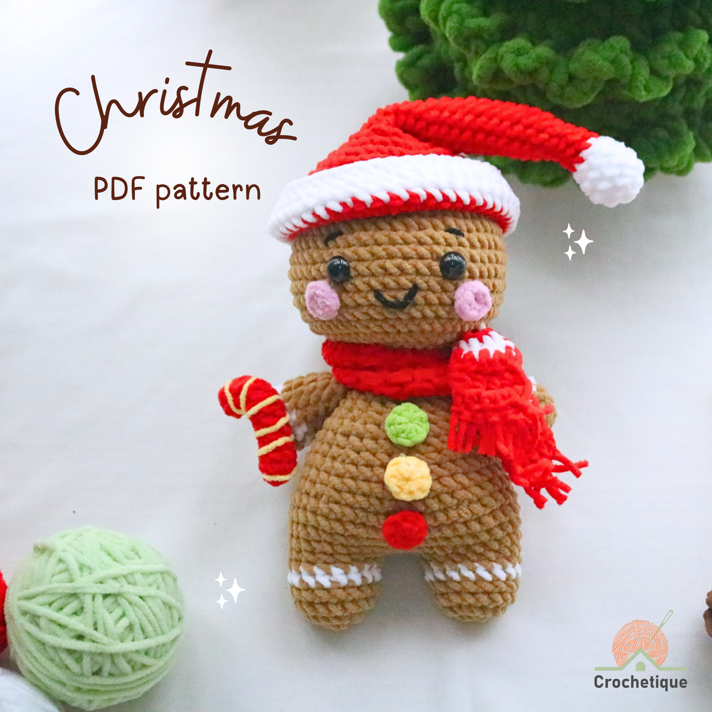 Gingerbread Man Crochet Pattern PDF