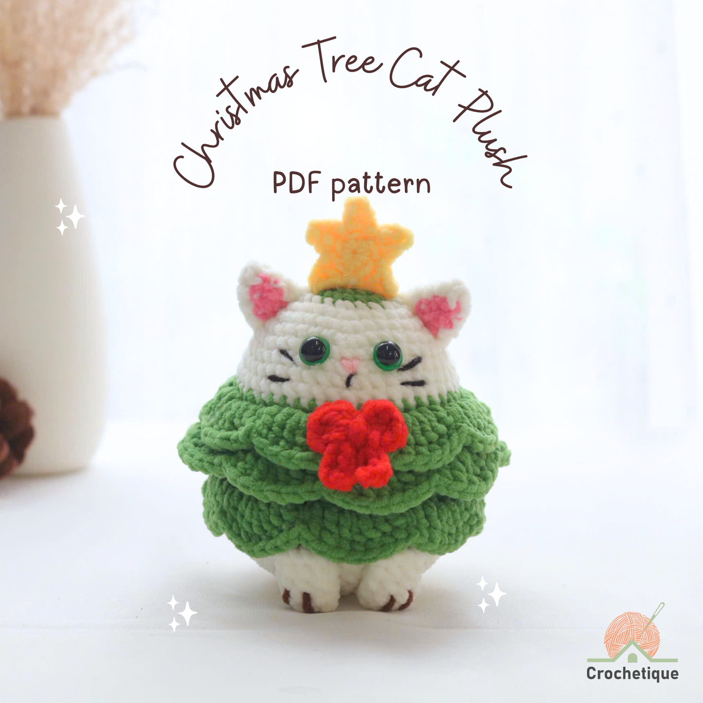 No Sew Christmas Cat Crochet Pattern 4 in 1 PDF