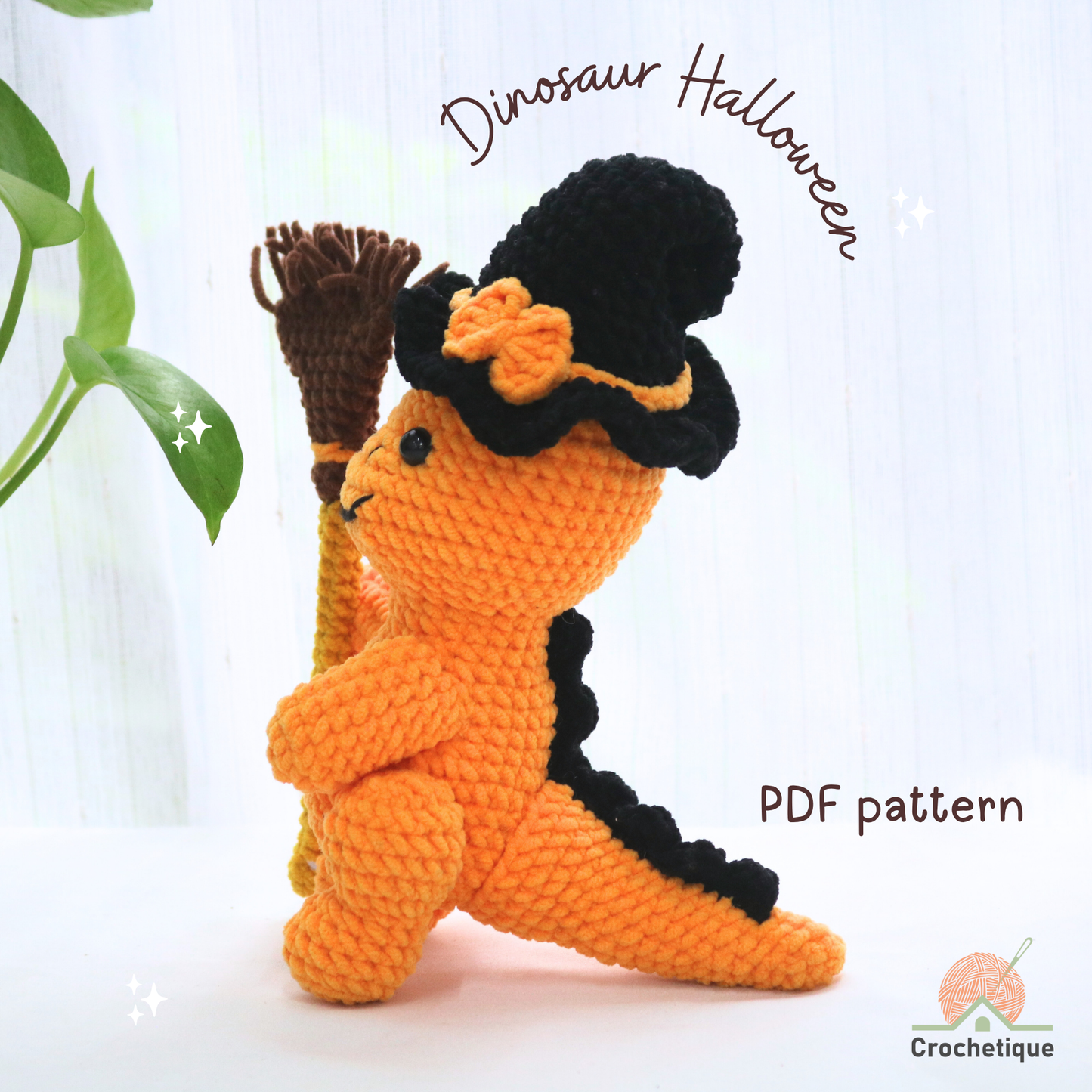 Dinosaur Halloween Crochet Pattern 4 in 1 PDF
